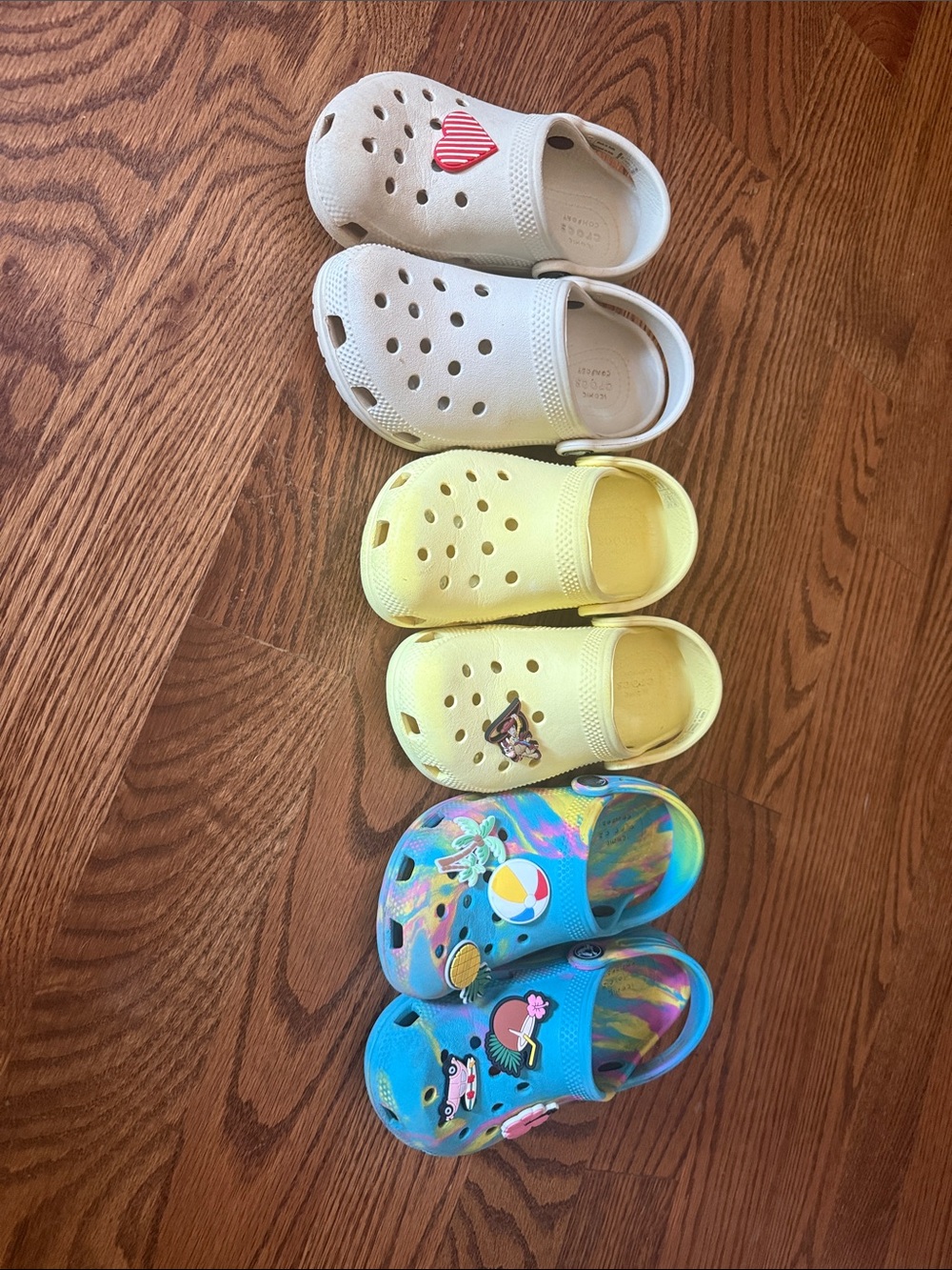 3 pair of crocs